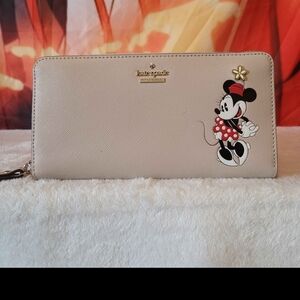 Kate Spade Cream Wallet with Minnie Mouse Design